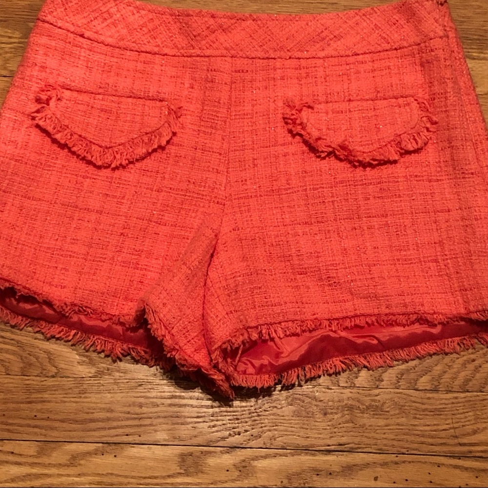 Trina Turk coral tweed lined shorts size 6